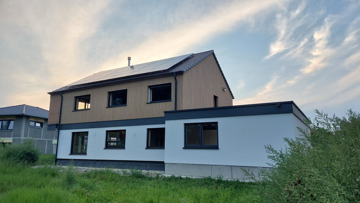 Ansicht der Rückseite des Rohbaus von Familie Lemke
